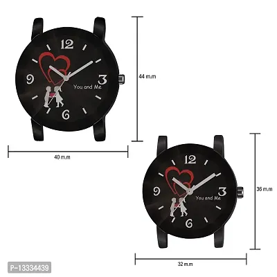 Skylark Black Dial Round Shape Stainless Steel Strap Analog Cute Love Couple Watch for Men and Women - Combo of 2-thumb4