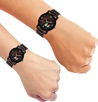 Stylish Black Metal Analog Watches For MenWoman-thumb3