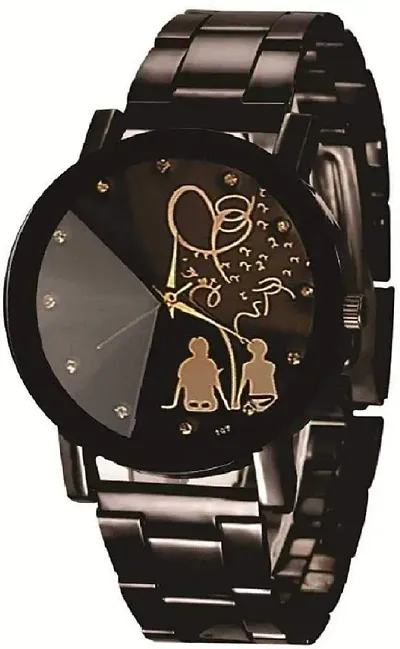 Fastdeals Dial Stainless Chrome Plated Men Watches & boy Watch Love Watch Analog Watch - for Men