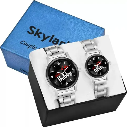 Skylark Hubby Wifey watch Dial Stainless Analog watch Analog Watch - For Couple