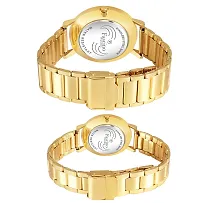 Golden Dial  Golden Chain Classy Analog Designer Couple Watch-thumb3