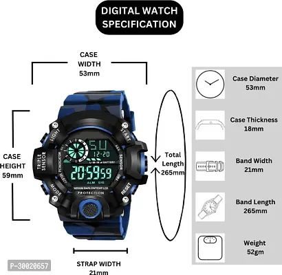 Blue Color Date Display Timer and Stop Watch Sport Watch For Boy Digital Watch-thumb2