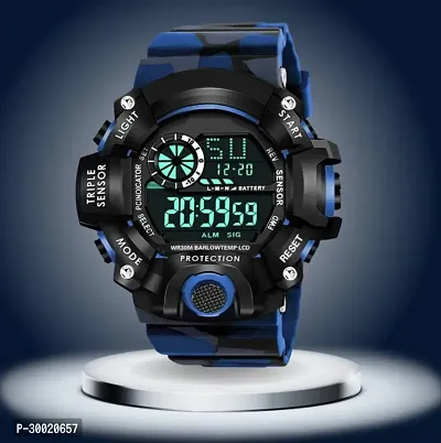 Blue Color Date Display Timer and Stop Watch Sport Watch For Boy Digital Watch-thumb0