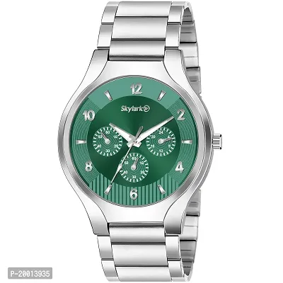 Analog Green Dial Business Stainless Steel coronagraph styleCausal  party wear watch for Men  boys