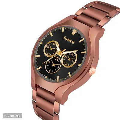 Analog Brown Dial Business Stainless Steel coronagraph styleCausal  party wear watch For -men  watch-thumb2