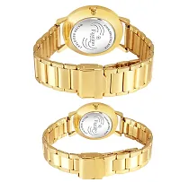 Black Dial  Golden Chain Classy Analog Designer Couple Watch-thumb2