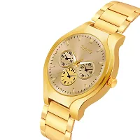 Analog Gold Dial Business Stainless Steel coronagraph style Causal  party wear For men  Boys-thumb1