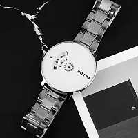 Stylish and Trendy Silver Metal Strap Analog Watch for Men's-thumb1