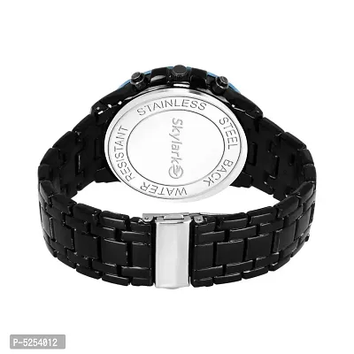 Stylish And Trendy Black Metal Strap Analog Watch For Men's-thumb3