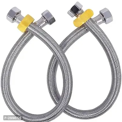 18 Inch SS 04 Heavy Duty Connection Pipe Stainless Steel For Hot And Cold Water Geyser Basin Mixer Connection Pipe Pack of 2 Pcs