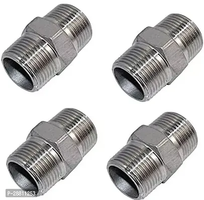 CP Hex Nipplie Male Threaded Brass Screwed Hex Nipple Pipe Quick Connector Exstenstion 1 2 Inch to 1 2 Inch Pack of 4 Pcs