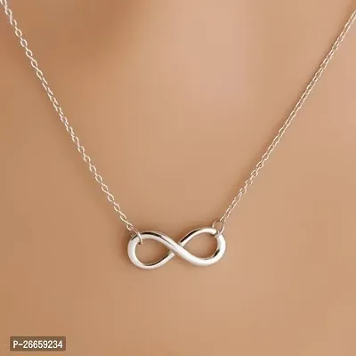 KIAI CART Infinity Silver  Chain  His  Hers BFF Gift Gf BF Lover Friend for Women | Accessories Jewellery | Birthday Gift For  Valentine GIft-New Fashion Trends-thumb0