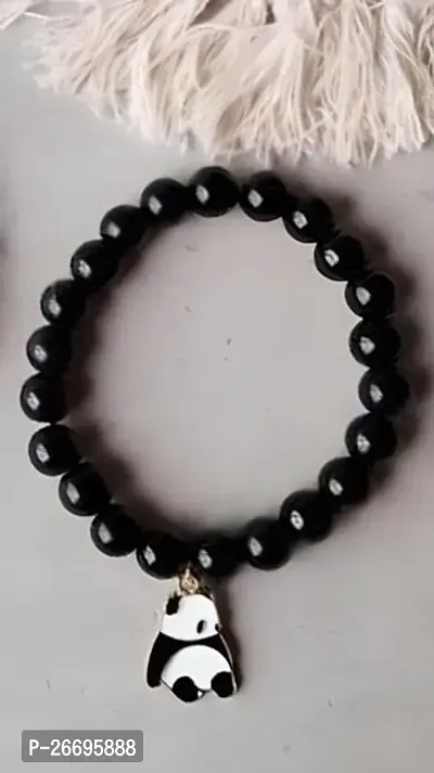 KIAI CART Panda  Bracelate for Bracelet His  Hers BFF Gift Gf BF Lover Friend, for Women  Men | Fashion   Black Beads | Couple Bracelets | Accessories Jewellery | Birthday Gift