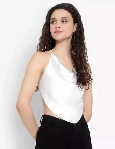 Classic Satin Crop Top for Women