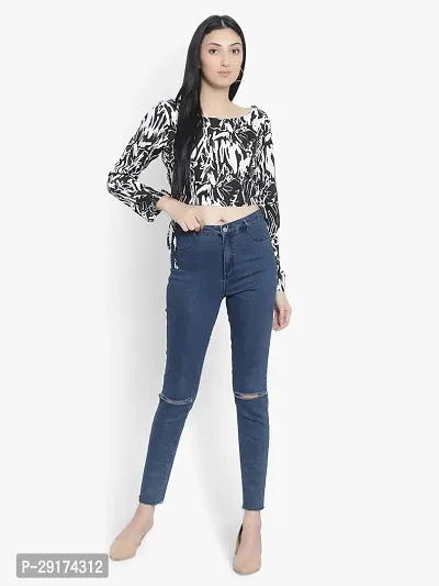 Pyramid Fashions Casual Printed Women Black Top-thumb4