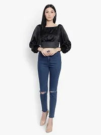 Pyramid Fashion Casual Self Design Women Black Top-thumb4