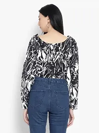 Pyramid Fashions Casual Printed Women Black Top-thumb1