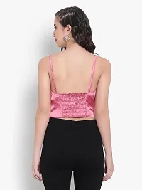 Pyramid Fashions Casual Solid Women Pink Top-thumb1