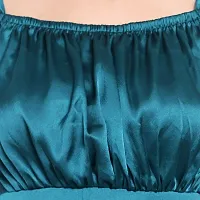 Elegant Blue Satin Solid Crop Length Top For Women-thumb4