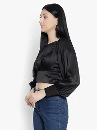 Pyramid Fashion Casual Self Design Women Black Top-thumb2