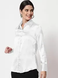 Pyramid Fashions Women Solid Casual White Shirt-thumb1