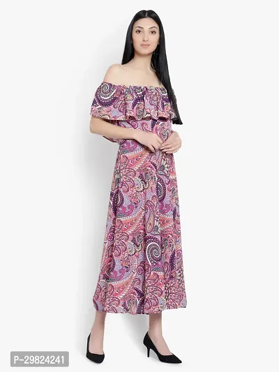 Stylish Multicoloured Georgette Printed A-Line Dress For Women-thumb3