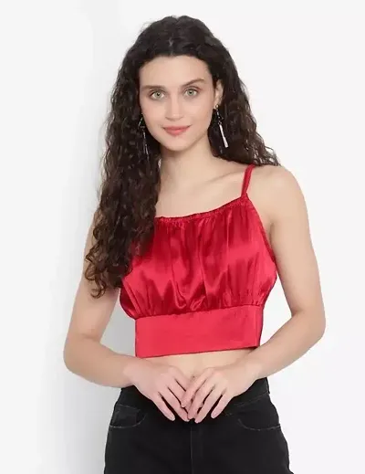 Classic Satin Crop Top for Women