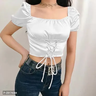 Pyramid Fashions Casual Solid Women White Top
