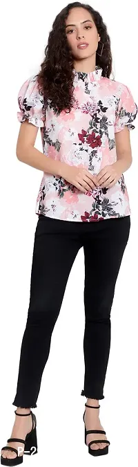 Pyramid Fashions Casual Floral Print Women Multicolor Top-thumb5