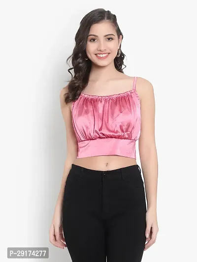 Pyramid Fashions Casual Solid Women Pink Top-thumb0