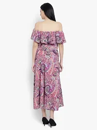 Stylish Multicoloured Georgette Printed A-Line Dress For Women-thumb3