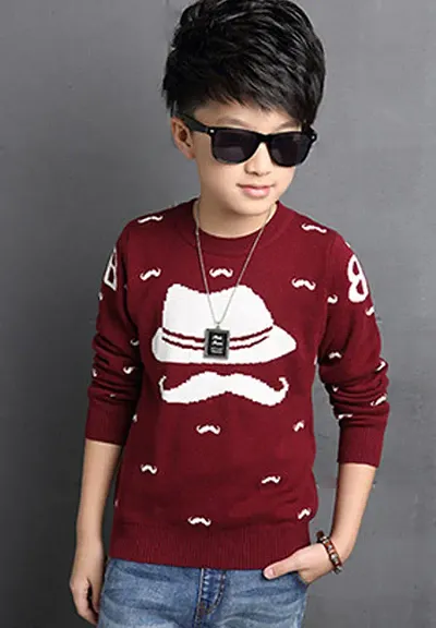 Stylish Round Neck Long Sleeves T-shirt For Boys