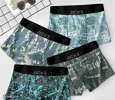 Stylish Multicoloured Cotton Printed Briefs For Men Pack Of 4-thumb0