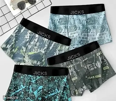 Stylish Multicoloured Cotton Printed Briefs For Men Pack Of 4-thumb0