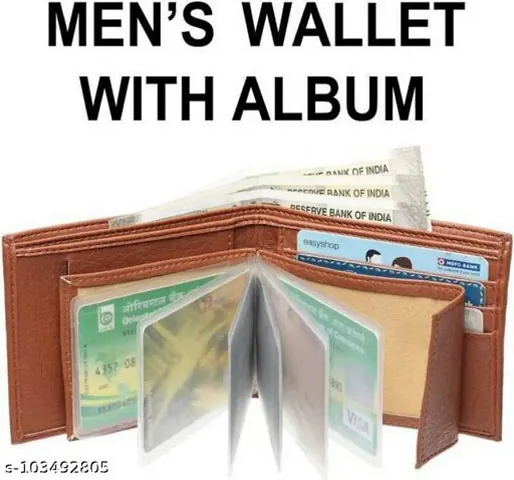 Designer Artificial Leather Self Design Money Clip For Men