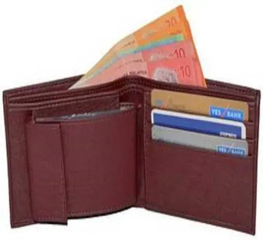 Designer Artificial Leather Solid Two Fold Wallet For Men