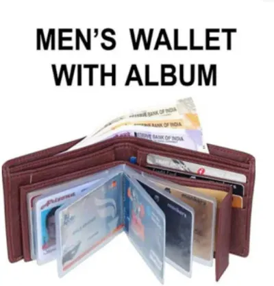 Designer Artificial Leather Solid Two Fold Wallet For Men