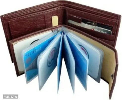 Designer Multicoloured Artificial Leather Solid Two Fold Wallet For Men-thumb0