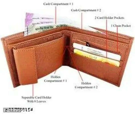 Designer Multicoloured Artificial Leather Solid Two Fold Wallet For Men-thumb0