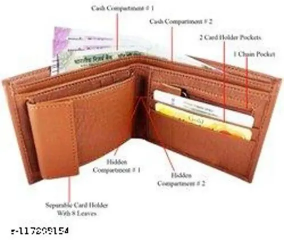 Designer Artificial Leather Solid Two Fold Wallet For Men