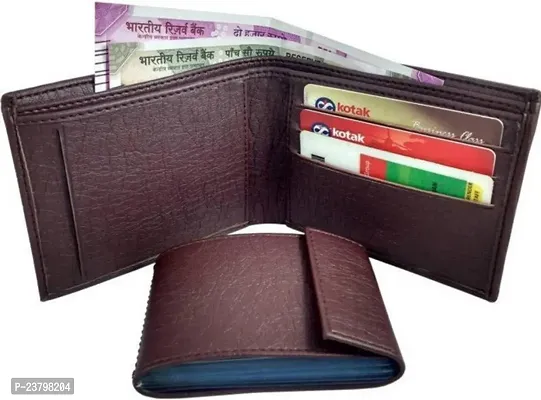 Designer Multicoloured Artificial Leather Solid Two Fold Wallet For Men-thumb0