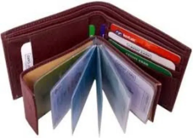 Designer Artificial Leather Solid Two Fold Wallet For Men