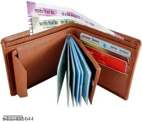 Designer Multicoloured Artificial Leather Solid Two Fold Wallet For Men-thumb0