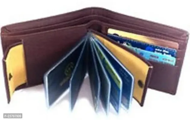 Designer Multicoloured Artificial Leather Solid Two Fold Wallet For Men