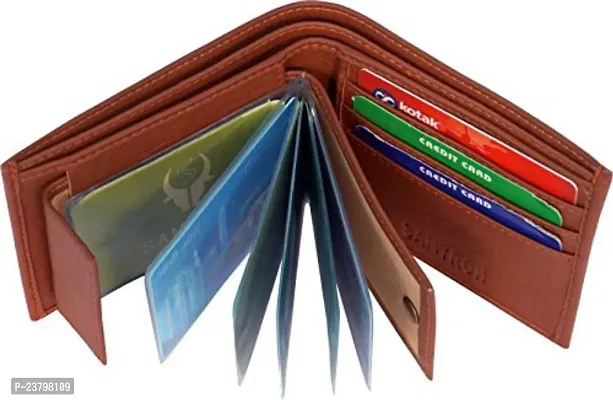 Designer Multicoloured Artificial Leather Solid Two Fold Wallet For Men-thumb0