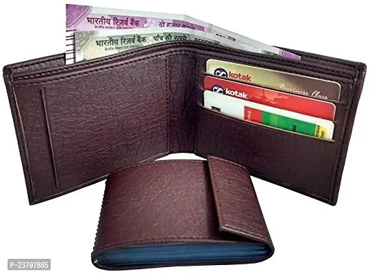 Designer Multicoloured Artificial Leather Solid Two Fold Wallet For Men-thumb0