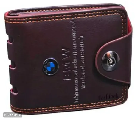 Designer Brown Artificial Leather Solid Two Fold Wallet For Men-thumb0