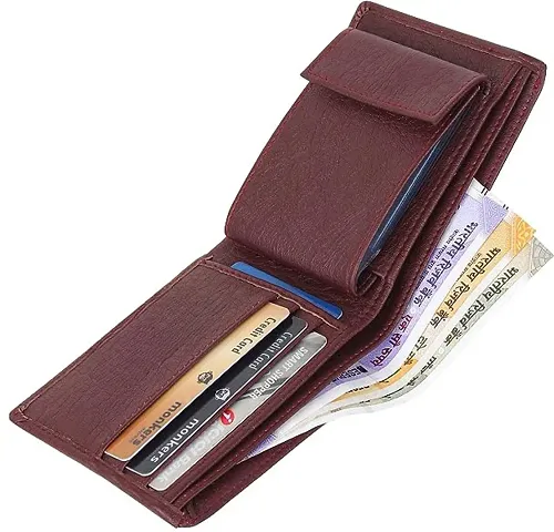 Designer Artificial Leather Solid Two Fold Wallet For Men