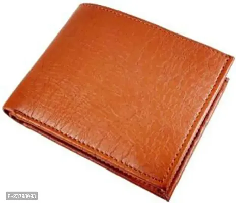 Designer Brown Artificial Leather Solid Two Fold Wallet For Men-thumb0