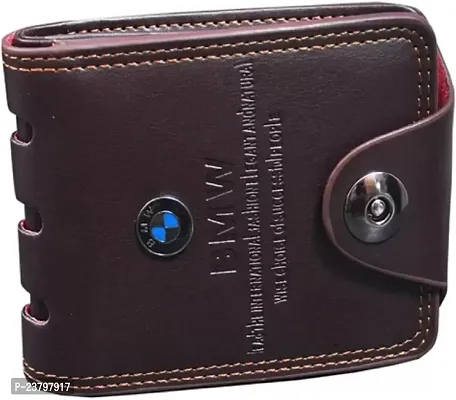 Designer Brown Artificial Leather Solid Two Fold Wallet For Men-thumb0